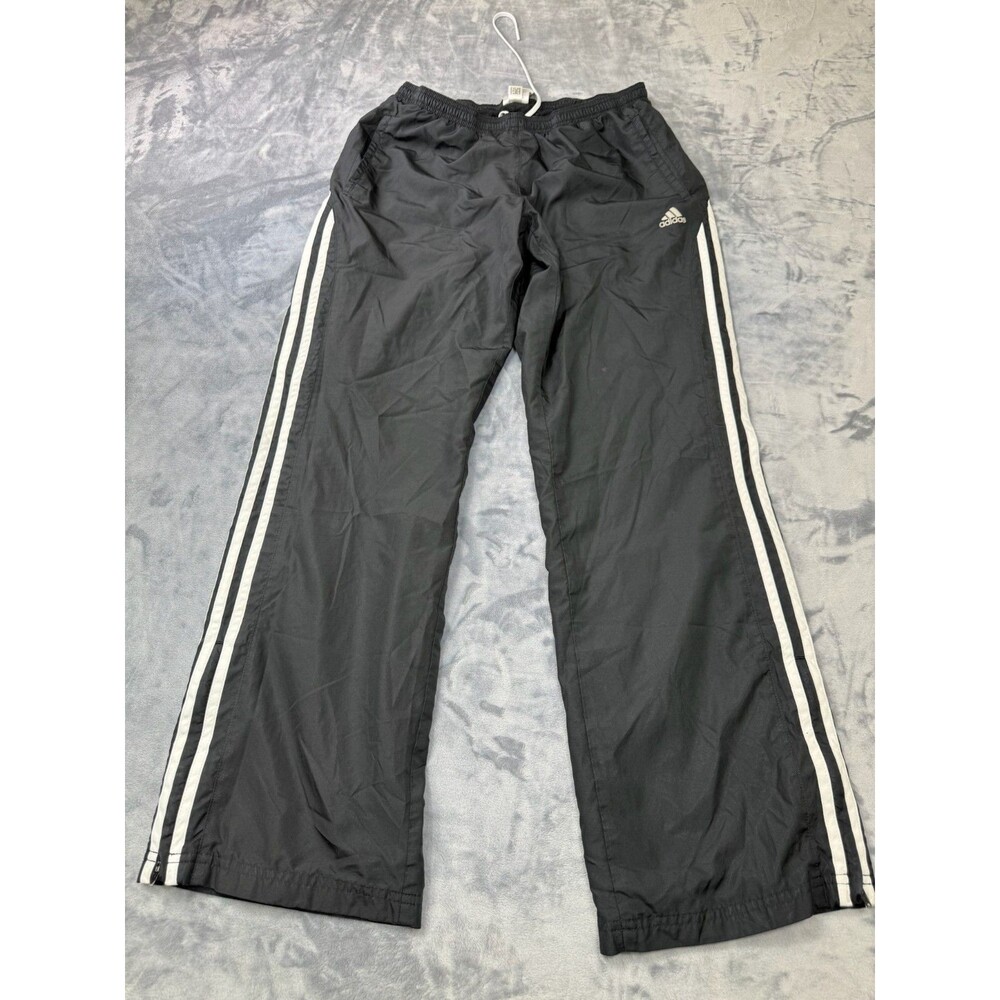 Adidas Pant Womens M Black Polyester Track Mesh Lined Straight Performance